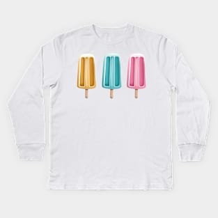 Three little summer ice lollies Kids Long Sleeve T-Shirt